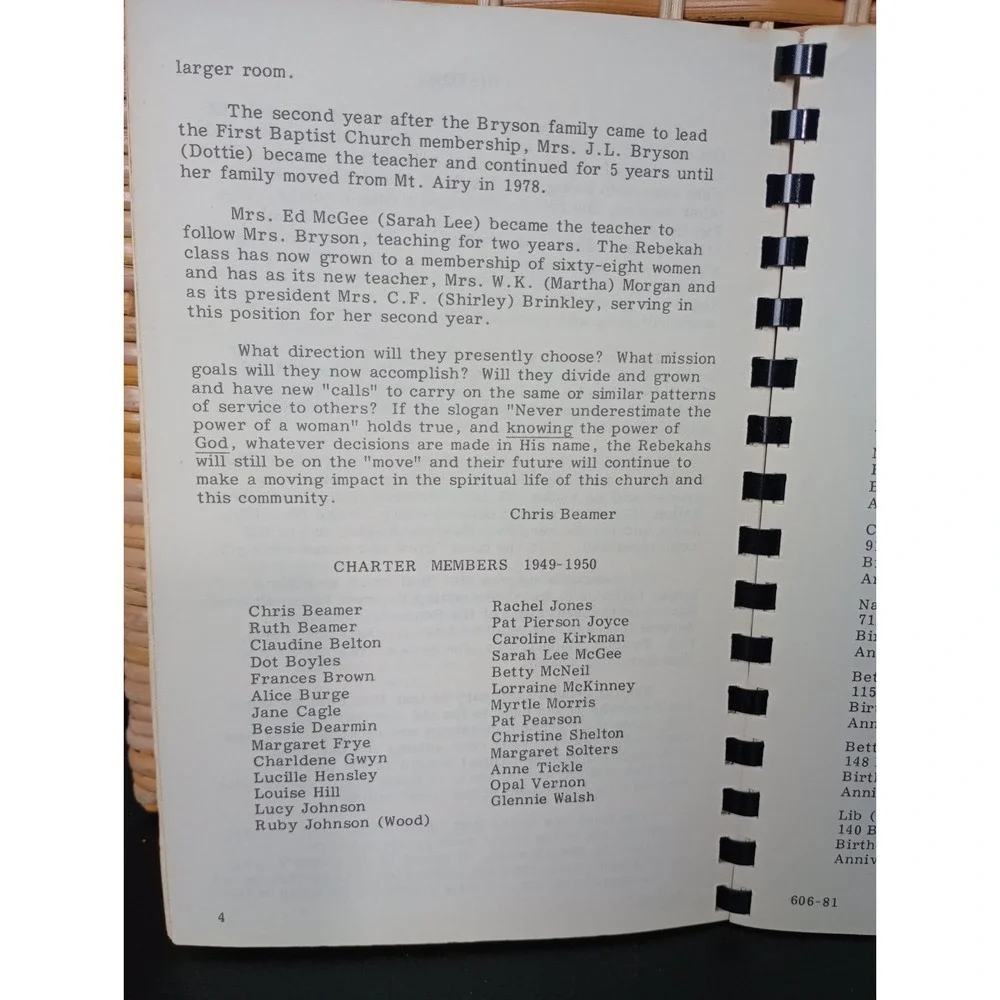 The First Baptist Church Mt. Airy Rebekah Class Cookbook North Carolina‎ 1981